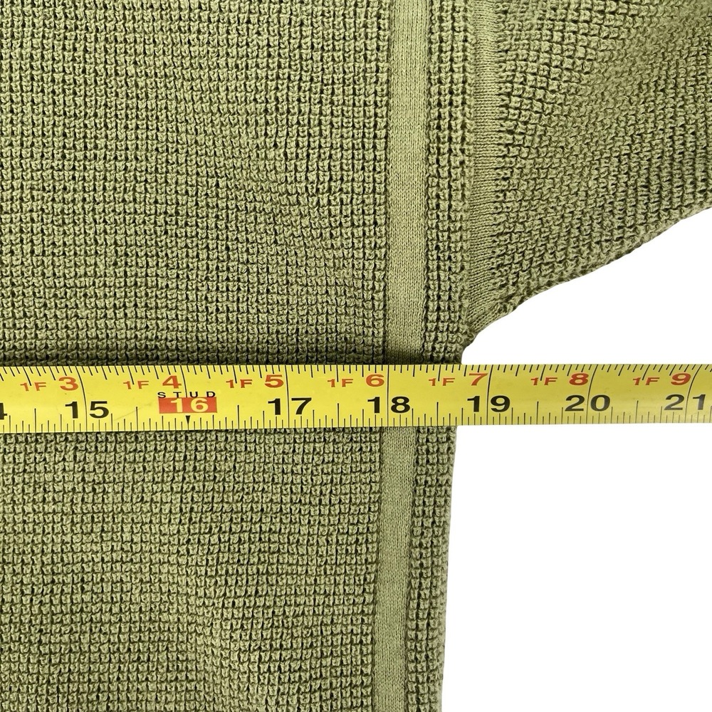 Michael Kors Womens M Green Cropped Sweater Relaxed Boxy Cotton Knit Pullover - Picture 7 of 8